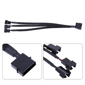 Nero Maniche Lunghe pin IDE Molex a-Port Pin/Pin dispositivo di Raffreddamento Ventola Di Raffreddamento Splitter Cavo di Alimentazione - Product Image 1
