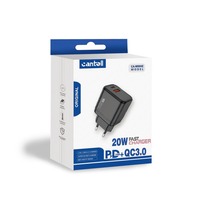Cargador USB Cantell de Doble Puerto y 20W OEM con Enchufe EU/US (sin Cable) para Teléfono Móvil