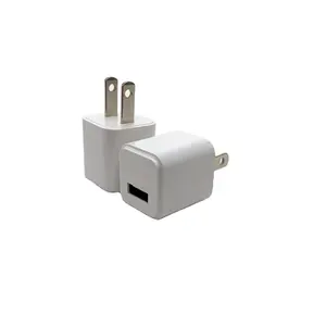 Factory Price Mini Single Port USB Wall Charger 5V 1A Cube Plus Edge Adapter Brick for Cell Phone and Camera USA Plug