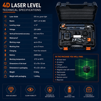 Niveau laser vert 4D 360 degrés auto-nivelant haute précision étanche IP54 rechargeable OEM ODM pour nivellement de terrain