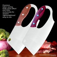 Couteau à découper la viande en acier inoxydable 4Cr13, couteau de cuisine robuste, couteau à fruits avec manche en bois, 2 pièces en métal