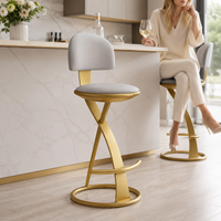 Siège rembourré de haute qualité avec dossier de 75 cm de hauteur et base en métal noir durable pour tabouret de bistrot, café ou bar