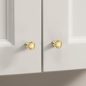 Custom Design Brushed Brass Cabinet Drawer <strong>Knobs</strong> Durable Left Hand Vintage Kitchen/Closet Hardware Gold - Product Image 4