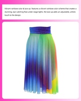 Jupe de danse lyrique pour femmes MiDee, couleur arc-en-ciel, longueur 75 cm, jupe en maille avec lacets pour spectacle sur scène
