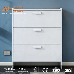 Étagère à <span class=keywords><strong>chaussures</strong></span> en bois moderne minimaliste à rabat, entrée de maison, 17/24 cm, mince, armoire à <span class=keywords><strong>chaussures</strong></span> de couloir, blanc, grande capacité - Product Image 2
