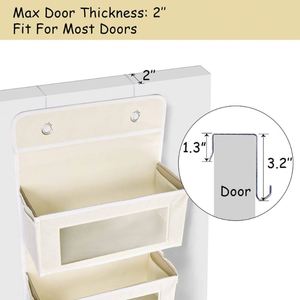 Organizador de Joyas Plegable de Malla para Colgar Sobre la Puerta - Estante Colgante de Pared para Accesorios para el Cabello/Cinturones - Product Image 5