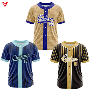 Sublimación bordado béisbol Jersey juventud cosido <span class=keywords><strong>V</strong></span> cuello venta al por mayor camisas de béisbol en blanco hombres malla béisbol uniforme ZB3928 - Product Image 1