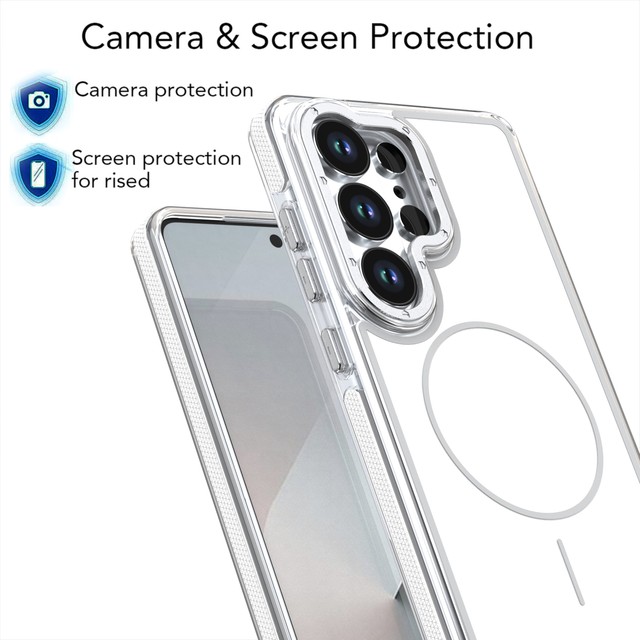 Suitable for Samsung Galaxy S26 Ultra Phone Case, New Transparent Full-cover, Shockproof, Supports Magnetic Charging S25/S24/S23