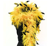 Boa en plumes d'autruche mélangées, plumes de coq rayées, comme accessoires de mode, design, cosplay, costume d'Halloween, danse et scène