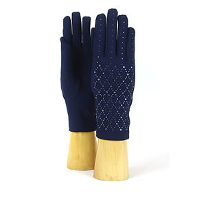 Guantes de Mujer Hechos en Italia, Guantes de Moda, Guantes de Tela con Pedrería. Brillante y para ocasiones elegantes. Material elástico - Product Image 1