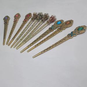 ذهبية الجمال الرجعية الماس خمر حجر الراين معدن اللؤلؤ عصا الشعر اكسسوارات دبوس كعكة حامل دبوس عيدان الشعر - Product Image 6