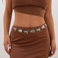 Chaîne de corps en alliage à la mode pendentif coquille de style océan avec chaîne de taille étoile de mer pour les tenues de fête ou de mariage de bébé