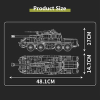 Seri militer 20031 Dana Self-propelled peralatan artileri Model blok senjata edukasi anak-anak merakit mainan blok bangunan