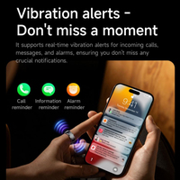 Cincin Pintar Tahan Air IP68 Unisex Pengingat Pesan Pemantau Detak Jantung Pemantau Tidur HRV Penghitung Langkah Kontrol Gerakan