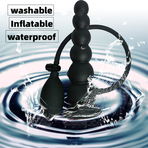 Dildo gonflable en silicone avec 6 billes, pompe à ballon, jouet pour lavement <span class=keywords><strong>anal</strong></span>, jouets sexuels pour adultes pour hommes - Product Image 3