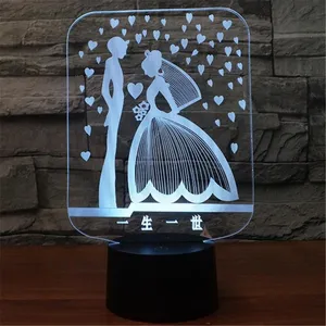 结婚甜蜜Usb发光二极管儿童灯定制夜灯创意产品发光二极管可视灯情人节礼物
