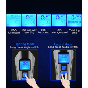 Luz delantera de bicicleta recargable por USB con pantalla de velocímetro y luz trasera, accesorio de ciclismo LED impermeable IPX4 - Product Image 2