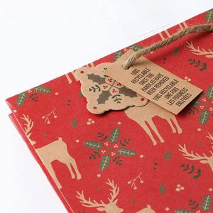 Christmas Paper <b>Bag</b> <b>Craft</b> Lovely Home Mini Tag Included High Tear Resistance Load Capacity Lightweight Shopping Paper <b>Bag</b> - Product Image 4