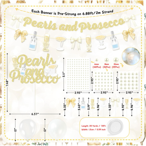 Kit de Decoración para Fiesta de Despedida de Soltera con Perlas y <span class=keywords><strong>Prosecco</strong></span>, Guirnalda de Banderines Colgantes, Globos de Helio y Látex, Adornos para Cupcakes y Pasteles - Product Image 5