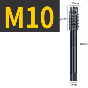 <span class=keywords><strong>Taraud</strong></span> métrique en acier inoxydable à filetage grossier et fin, à rainure droite/spirale, en acier rapide au cobalt revêtu de TiN, M2-M30, UNC - Product Image 6