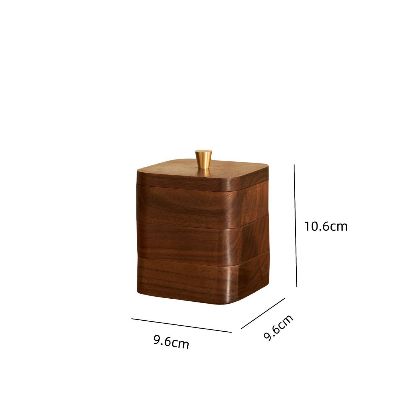 Boîte à fil dentaire en bois de noyer (trois couches)