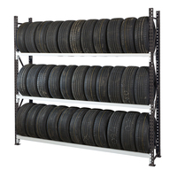 Porte-pneu en gros pour le stockage dans le garage Étagère à pneus en acier durable pour pneu de voiture Étagère de rangement réglable pour pneus à usage moyen