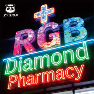Insegna a Croce LED per Farmacia, Produttore di Insegne Personalizzate 3D in Acrilico Illuminato RGB, Insegna a Croce Verde per Esterni Impermeabile, Alimentazione DC per Auto - Product Image 1