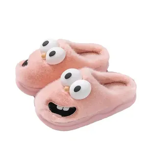 2025 nouveau dessin animé gros yeux <span class=keywords><strong>chien</strong></span> pantoufles <span class=keywords><strong>pour</strong></span> femmes nouveau hiver intérieur maison en peluche chaud Couple pantoufles Ins Style - Product Image 2