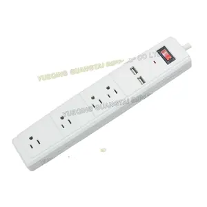 High Quality Energy Saving 4 Outlets 2 USB Extension Cord Socket Power Strip