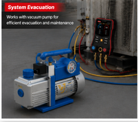UNI-T UT336E KIT Manifold numérique + Pompe à vide de précision Gamme : 70 L/min 2,5 CFM pour la maintenance et la réparation de systèmes de réfrigération