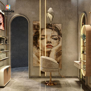 Miroirs de salon LED arqués de luxe et stations de coiffure à base dorée - Solution complète de rénovation pour salons haut de gamme - Product Image 5