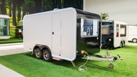 Orange Tech Remorque de concession mobile tout équipée avec cuisine complète, pour café, pizza, chariot à glaces et petit camion de restauration, également utilisable comme bar mobile
