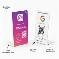 Support de table NFC en PVC |   Support de table en PVC personnalisé, porte-menu NFC pour restaurant, support d'affichage de menu NFC pour bar, code QR