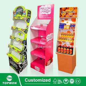 トップウォン小売スーパーマーケット販促用カスタム段ボールスナック棚FSDUディスプレイラックポップチップス陳列台 - Product Image 4