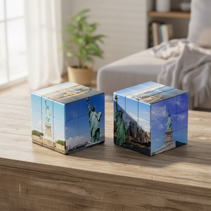 Cube Magique 3x3 Statue de la Liberté de <span class=keywords><strong>New</strong></span> <span class=keywords><strong>York</strong></span> Personnalisé OEM ODM, Impression UV, Plastique ABS, Puzzle Promotionnel pour Cadeau Touristique, Vente en Gros - Product Image 1