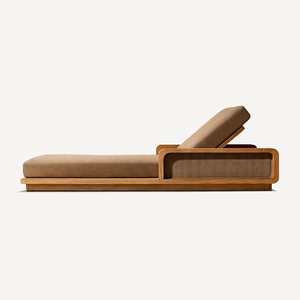 Chaise longue d'extérieur moderne pour villa, chaise longue confortable en teck pour hôtel, chaise longue de piscine pour complexe hôtelier, mobilier de plage - Product Image 3