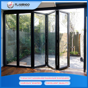 Porta Bifold per Esterni Resistente, <span class=keywords><strong>Porte</strong></span> Bifold da Esterno in Alluminio, Porta Bifold <span class=keywords><strong>a</strong></span> 5 Pannelli Colore Bianco - Product Image 2