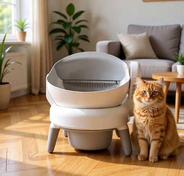 2026 Hot Sell OEM Smart App Controlled Automatic Self-Cleaning Cat Litter Box Easy Clean