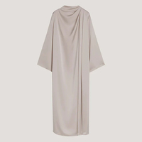 Abaya en Nida Satin Lin Sur Mesure avec Poches et Fermeture Éclair au Dos, Nouvelle Collection Modeste Élégante de Luxe pour Femmes Musulmanes, Vêtement Islamique, Abaya en Gros