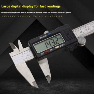 REALMAX Kaliper Digital Elektronik 150mm Komposit Serat Karbon Alat Ukur Mikrometer Baja Tahan Karat Penggaris Digital - Product Image 3