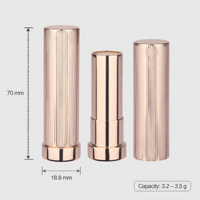 Tube de baume à lèvres torsadé en aluminium métallisé vide, personnalisable, de qualité supérieure, pour marque privée, en gros, pour maquillage et baume à lèvres