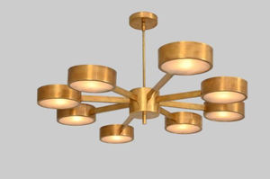 Lámpara de Techo Linus Starburst de 8 Luces, Estilo Sputnik, Hecha a Mano en Latón, Moderna y Vintage, para Hogar u Oficina, LED Regulable - Product Image 6