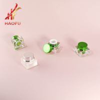 Flacon carré en acrylique personnalisé OEM/ODM pour vernis à ongles 5g, couvercle opaque anti-lumière, estampage or, emballage cosmétique et soins de la peau