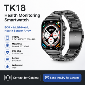 สมาร์ทวอทช์พร้อม ECG วัดอัตราการเต้นของหัวใจ วัดออกซิเจนในเลือด ตรวจจับการนอนหลับ สมาร์ทวอทช์รองรับการโทรผ่านบลูทูธ สำหรับผู้สูงอายุ ออกกำลังกายกลางแจ้ง - Product Image 1