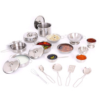 Ensemble d'ustensiles de cuisine en acier inoxydable pour enfants, modèle de jeu de simulation de cuisine, jouets pour enfants
