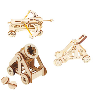 <span class=keywords><strong>STEAM</strong></span> Jouet éducatif scientifique multi-matériaux fait main, mini-<span class=keywords><strong>jeu</strong></span> de siège, puzzle 3D en bois, catapulte ballista pour les 7-24 mois - Product Image 1