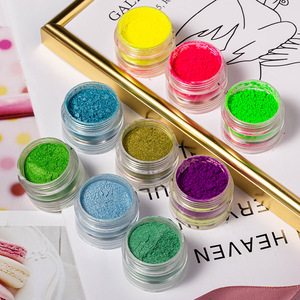 6 Polvos Acrílicos Fluorescentes Profesionales de Colores Mezclados Brillantes para Uñas, Polvo para Manicura DIY en Tarro - Product Image 3