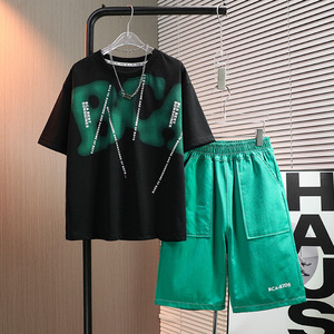 Jungen bekleidung Sets Sommer Neue Casual Sportswear für Big <span class=keywords><strong>Boys</strong></span> Kurzarm anzug in dünner zweiteiliger 8-14 Yr Teenage Fashion Wear - Product Image 1