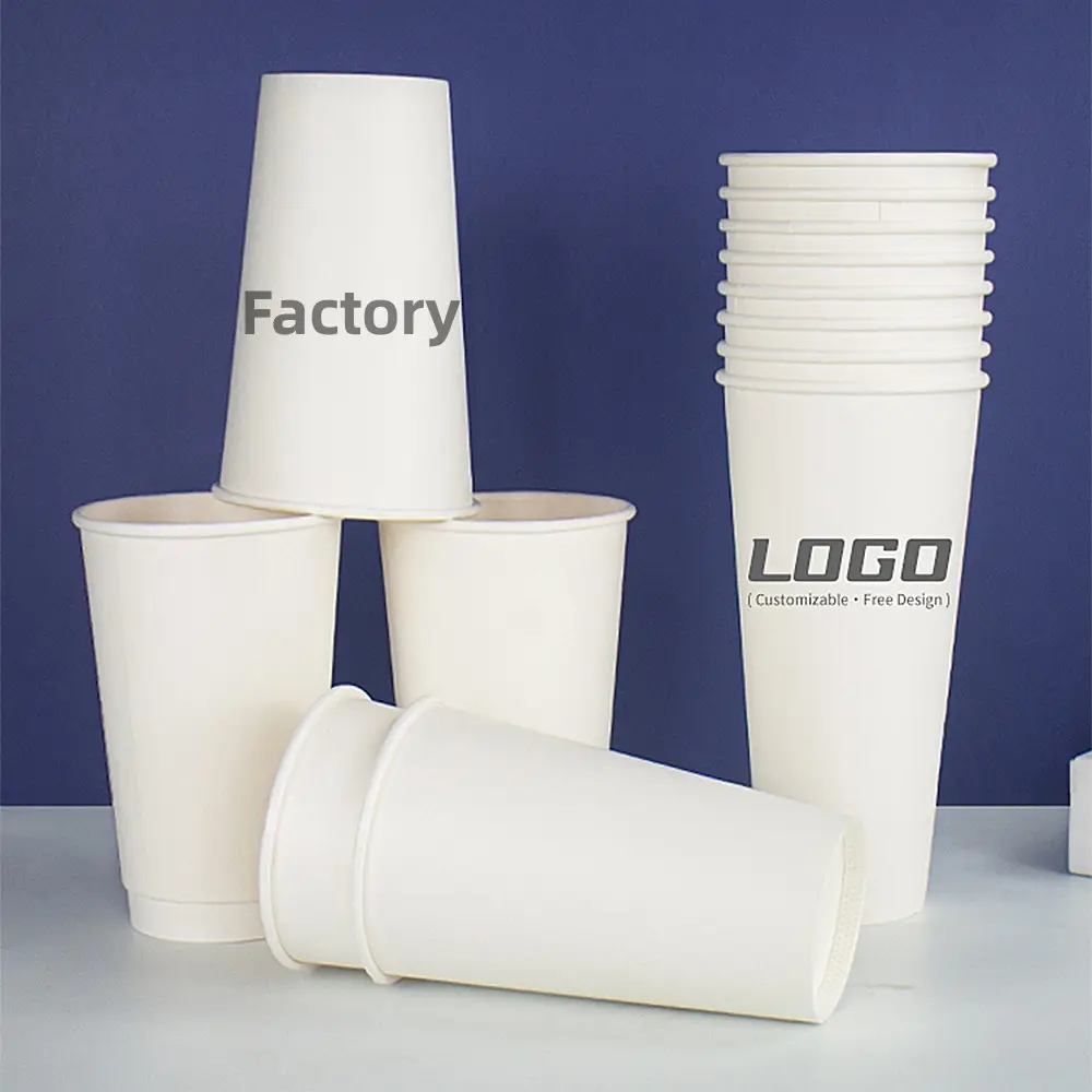 Factory supply Hot sale customized logo 16oz 20oz disposable beverage juice milk tea coffee carton paper cup with lid