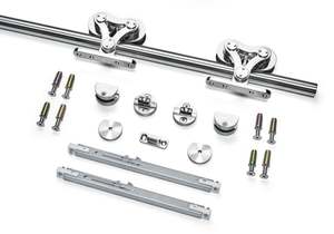 Cintre moderne en acier inoxydable de haute qualité <span class=keywords><strong>Kit</strong></span> de porte coulissante à double compartiment Quincaillerie pour porte coulissante - Product Image 2